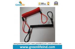 China Double loops Wire Reinforced Plastic Spiral Lanyard Transparent Black Anti-theft Retainer supplier