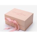 Light Pink Flat Foldable Packaging Box Rigid Customized Design 2mm Thickness for sale