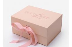 China Light Pink Flat Foldable Packaging Box Rigid Customized Design 2mm Thickness supplier