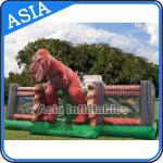 Inflatable Jurassic Park Playgroud Dinosaur Fun City With Silk Screen Printing for sale