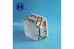 China Empty Snack Biscuit 3L Packaging Square Plastic Box With Lid Handle supplier