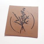Embossed Brown Jean Leather Patch Black Logo Label For Clothes for sale