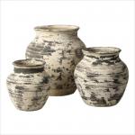 Composite Stone Garden Planter Pots Hand Carved Frost Resistant for sale