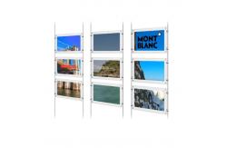 China A4 Acrylic LCD Poster Display Jcvision Rod Hook LGP 8mm Thickness supplier