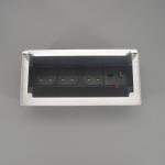 Aluminum Alloy Plate Brush cover Conference Table Power Socket Hidden In Desktop for sale