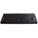 IP65 black vandalproof Industrial Keyboard With Trackball and function keys