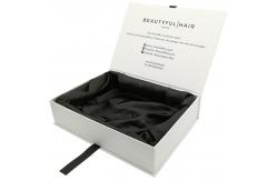 China White Rigid Cosmetic Packaging Box Small Eco Friendly With Ribbon supplier