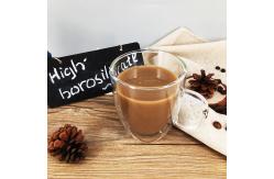 China Round Christmas Drinking Glasses , Customized Latte Double Layer Glass Cup supplier