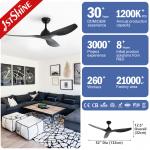 52 Matte Black DC Ceiling Fan Sleek ABS Blades Remote Control