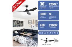 China 52 Matte Black DC Ceiling Fan Sleek ABS Blades Remote Control supplier