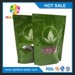 Resealable aluminum foil  Stand up k bag with clear window for tea packaging for sale
