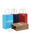 LOGO Printing Kraft Takeaway Bags shopping Gift Packaging Bag Biodegradable for sale
