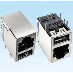 100 Base-TX RJ45 Combination Connector Dual USB DIP Type for sale