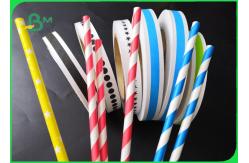 China 14mm 15mm Custom Printed Striped Drinking Straw Paper FDA Biodegradable supplier