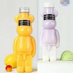Bear Plastic Screw Bottles For Juice Bubble Tea Voss Black 100ml
