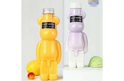 China Bear Plastic Screw Bottles For Juice Bubble Tea Voss Black 100ml supplier