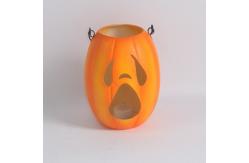 China Halloween Pumpkin Light Shape Electric Lantern Orange White Ghost Face supplier
