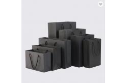 China ODM Matte Lamination Paper Bag Packaging Custom Logo Black Shopping Bag supplier