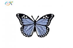 China Diy Custom Iron On Embroidered Patches Womens Shirt With Colorful Butterfly Logo supplier