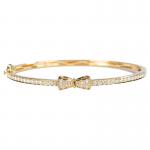 Senior Presence 18K Gold Diamond Bowknot Bangle 0.96ct Customized Design for sale