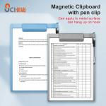 UCI Magnetic Plastic Clipboard With Pen Holder A4 Writable MCB1912-P