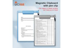 China UCI Magnetic Plastic Clipboard With Pen Holder A4 Writable MCB1912-P supplier