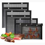 Reusable BBQ Grill Supplies PTFE Food Mesh Grill Bags Heat Resistant for sale