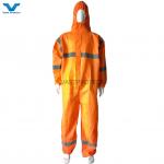 50GSM Customized Orange Disposable Protective Coveralls With CE Type4/5/6 Certificate for sale