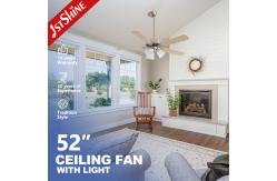 China 52 MDF Ceiling Fan With Light Kit 6 Speeds Quiet Dc Motor supplier