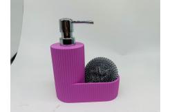 China 2N1 Polyresin Soap Dispenser with Cleaning Ball on Side Tray Lotion Dispenser supplier
