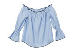 China Elastic Belt Blue Polyester Cotton Ladies Strapless Dress supplier
