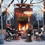 304 Stainless Steel Garden Gas Fire Pits Stand Up With Anti Tilt Switch