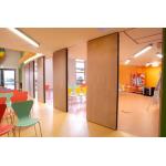 Commercial Movable Aluminum Office Sliding Partition Walls With Smooth Arc-Shaped Frame
