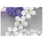 3D Floral Embroidered Trim With Bead Diamond For Dress Decoration 3.5 CM Width for sale