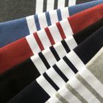 Plain Knit Striped Cotton Fabric Yarn Dyed 350gsm For French Terry for sale