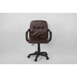Dark Brown Leather Office Chair , Middle Back Executive Computer Chair With Nylon Armrest