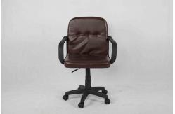 China Dark Brown Leather Office Chair , Middle Back Executive Computer Chair With Nylon Armrest supplier
