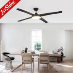 Modern Black LED Ceiling Fan 4 ABS Blades Energy Saving DC Motor