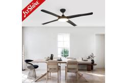 China Modern Black LED Ceiling Fan 4 ABS Blades Energy Saving DC Motor supplier