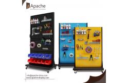 China Customized Pop Pos Display Standing Pegboard Metal Display Stands With Wheels supplier