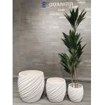 Hand Carved Fiber Clay Planter In Smooth Surface For Traditional Elegance