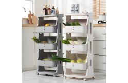 China High 100cm 3 Tier Tall Rolling Laundry Cart With 3 Removable Hamper supplier