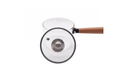 China Kitchen Cookware Borosilicate Glass Pot With Wood Handle supplier