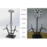 POP Alloy Wheel Metal Auto Parts Display Racks 3 Alloy Wheel Display Stand for sale