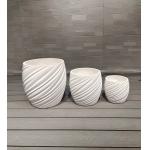 Hand Carved Fiber Clay Planter In Smooth Surface For Traditional Elegance for sale