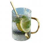 Colored Espresso Glass Cup With Handle , Eco Friendly Double Wall Glass Tumbler for sale