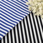 Skin Friendly 100 Cotton Striped Fabric ,  Sweatshirt 193cm Striped Lycra Fabric for sale