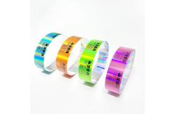 China Personalized Sparkle Wristbands , Custom Logo Glitter Tyvek Wristbands supplier
