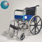 Steel Folding Commode Wheelchair Mag Rear Wheel 2 In 1 Chrome Frame Pu Armrest for sale