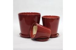 China Modern Gloss Flower Ceramic Pots With Drainage Hole supplier